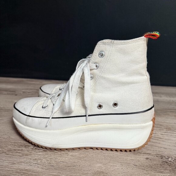 Steve Madden Platform Sneakers, white canvas laceups - Picture 2 of 6